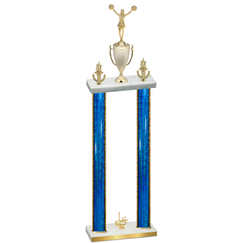 Double Blue Glacier First Place Cheerleading Trophy