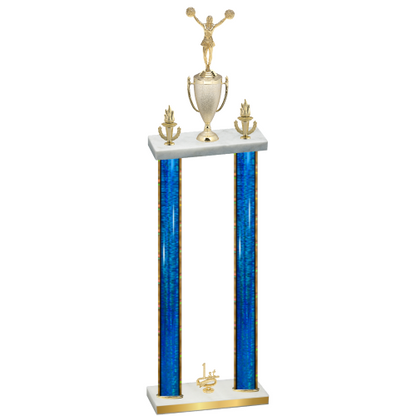 Double Blue Glacier First Place Cheerleading Trophy