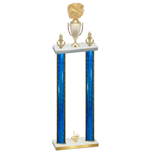 Double Blue Glacier First Place Cheerleading Trophy