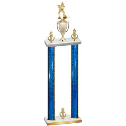 Double Blue Glacier Victory Hockey Trophy