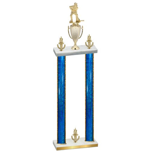 Double Blue Glacier Victory Hockey Trophy