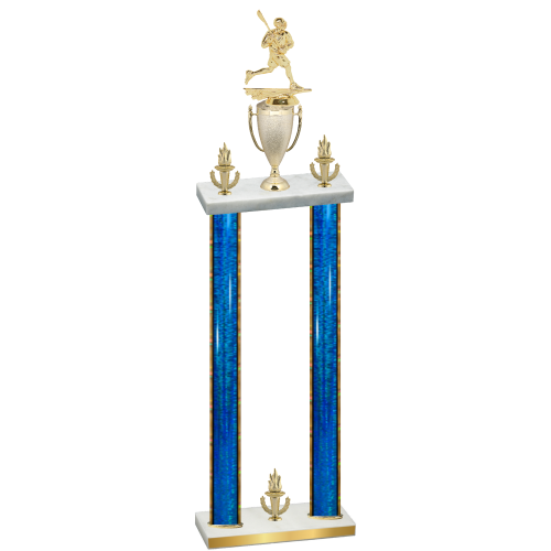 Double Blue Glacier Victory Lacrosse Trophy