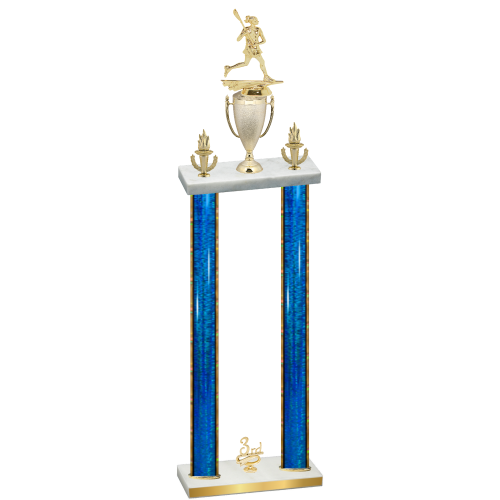 Double Blue Glacier Third Place Lacrosse Trophy