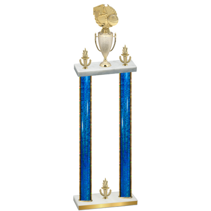 Double Blue Glacier Victory Basketball Trophy