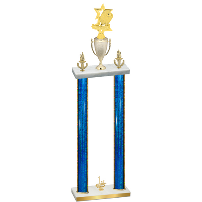 Double Blue Glacier First Place Pickleball Trophy