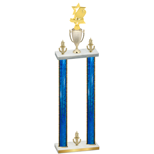 Double Blue Glacier Victory Pickleball Trophy