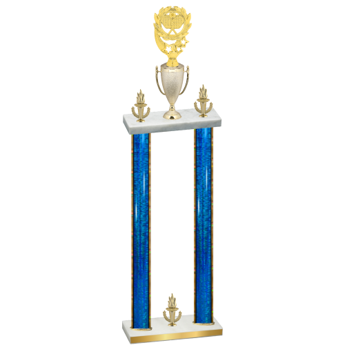 Double Blue Glacier Victory Pickleball Trophy