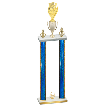 Double Blue Glacier Fourth Place Pickleball Trophy