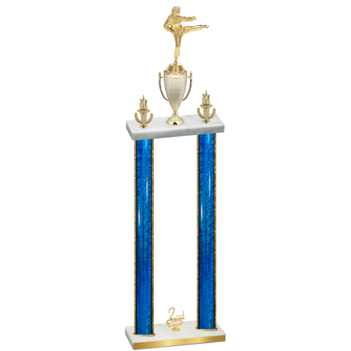 Double Blue Glacier Second Place Karate Trophy