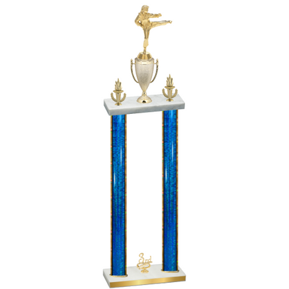 Double Blue Glacier Third Place Karate Trophy