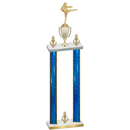 Double Blue Glacier Victory Karate Trophy