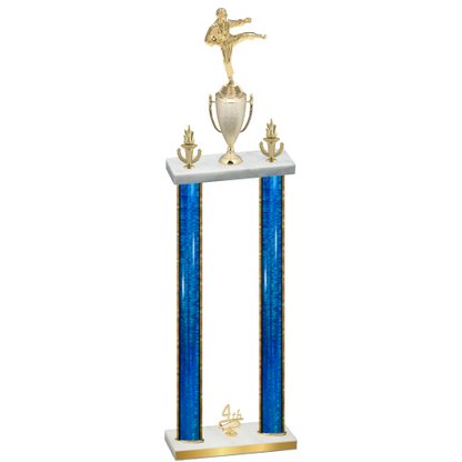 Double Blue Glacier Fourth Place Karate Trophy