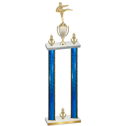 Double Blue Glacier Victory Karate Trophy