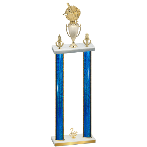 Double Blue Glacier Second Place Baseball Trophy