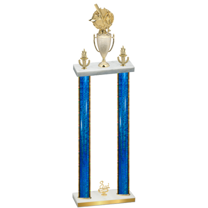 Double Blue Glacier Third Place Baseball Trophy