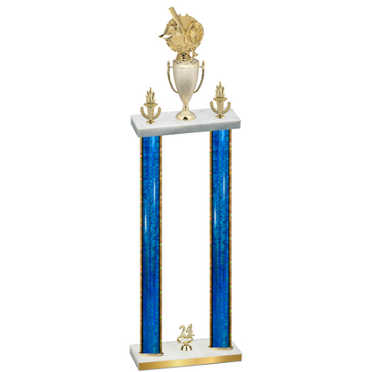 Double Blue Glacier Year Baseball Trophy