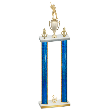 Double Blue Glacier Second Place Baseball Trophy