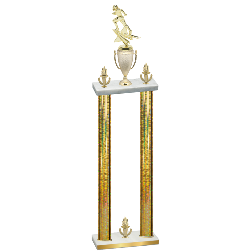 Double Gold Glacier Victory Football Trophy