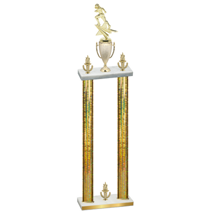 Double Gold Glacier Victory Football Trophy