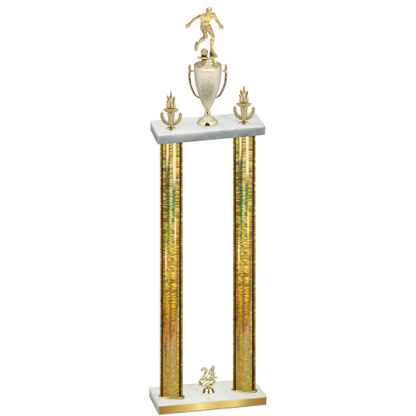 Double Gold Glacier Year Soccer Trophy