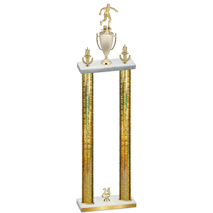 Double Gold Glacier Year Soccer Trophy