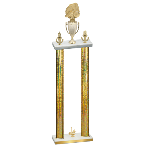Double Gold Glacier First Place Soccer Trophy