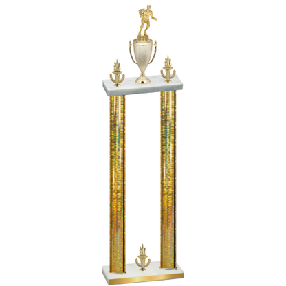 Double Gold Glacier Victory Rugby Trophy