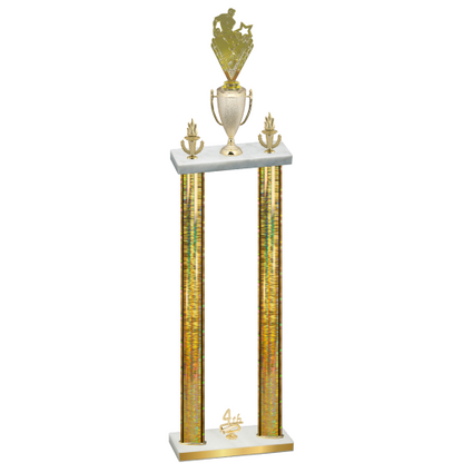Double Gold Glacier Fourth Place Rugby Trophy