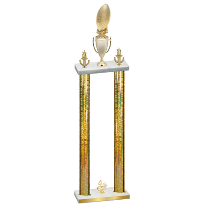 Double Gold Glacier Fourth Place Football Trophy