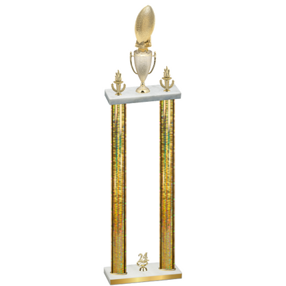 Double Gold Glacier Year Football Trophy