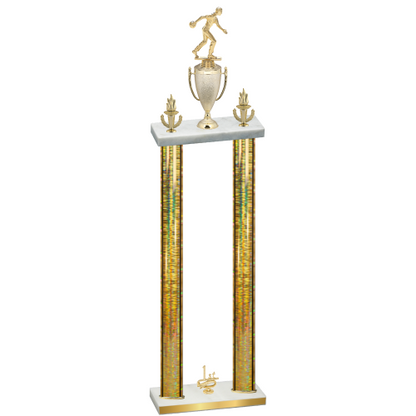Double Gold Glacier First Place Bowling Trophy