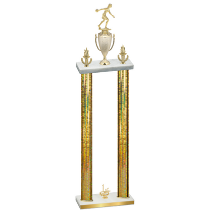 Double Gold Glacier First Place Bowling Trophy
