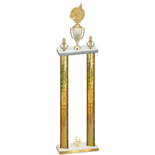Double Gold Glacier Fourth Place Volleyball Trophy