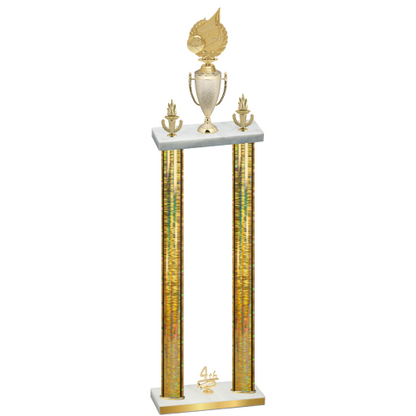 Double Gold Glacier Fourth Place Volleyball Trophy