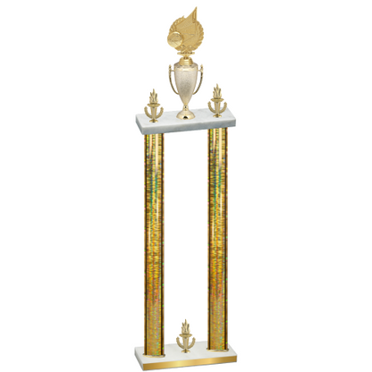Double Gold Glacier Victory Volleyball Trophy