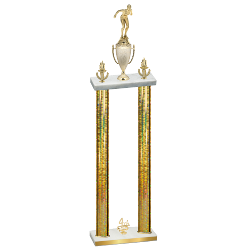 Double Gold Glacier Fourth Place Tennis Trophy
