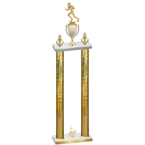 Double Gold Glacier Second Place Football Trophy