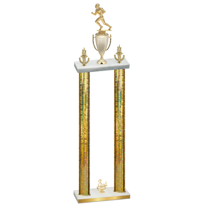 Double Gold Glacier Third Place Football Trophy