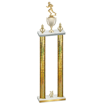 Double Gold Glacier Year Football Trophy