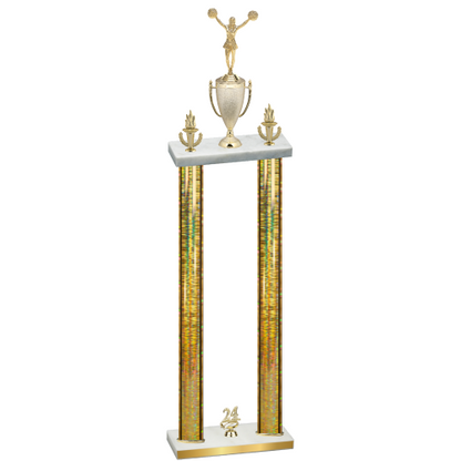 Double Gold Glacier Year Cheerleading Trophy