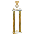 Double Gold Glacier Fourth Place Cheerleading Trophy