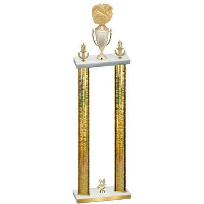 Double Gold Glacier Year Cheerleading Trophy