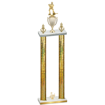 Double Gold Glacier Third Place Hockey Trophy