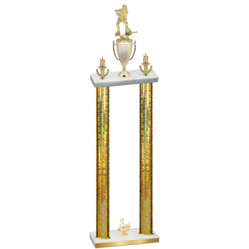 Double Gold Glacier Third Place Hockey Trophy