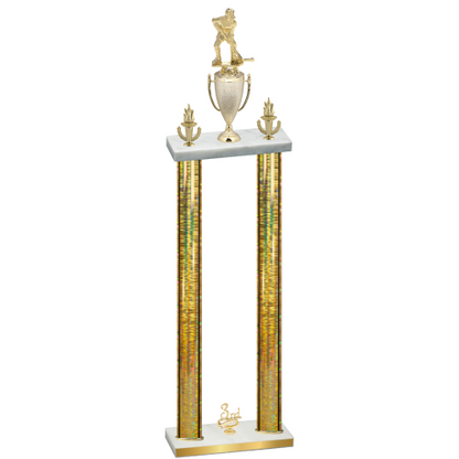 Double Gold Glacier Third Place Hockey Trophy