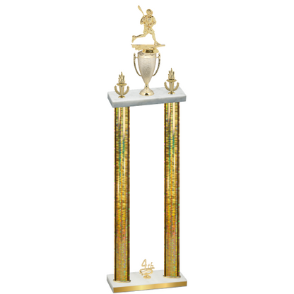 Double Gold Glacier Fourth Place Lacrosse Trophy