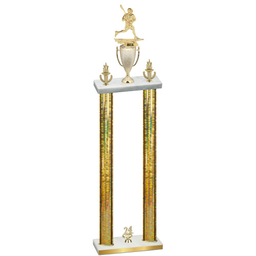 Double Gold Glacier Year Lacrosse Trophy