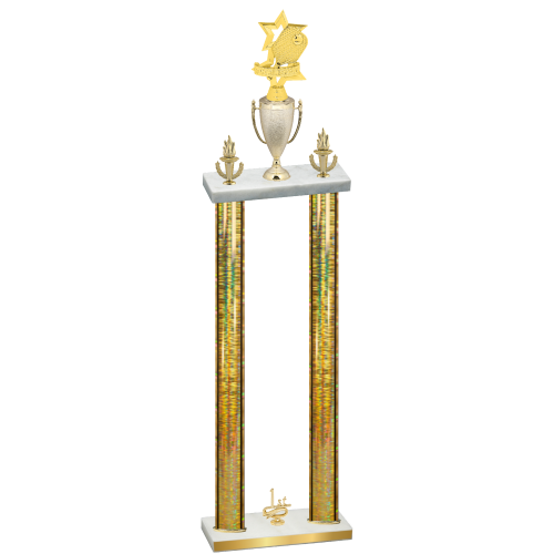 Double Gold Glacier First Place Pickleball Trophy