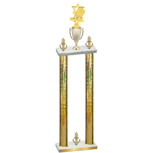 Double Gold Glacier Victory Pickleball Trophy