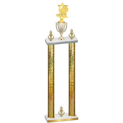 Double Gold Glacier Victory Pickleball Trophy